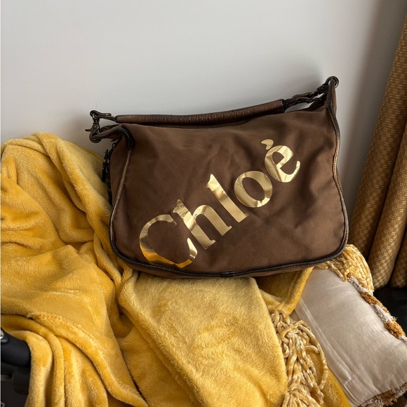 Chloe Brown and Gold Shoulder Bag - Picture 2 of 13